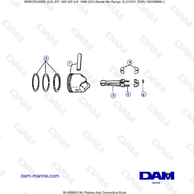 MERCRUISER 5.0L EFI - Pistons & connecting rod