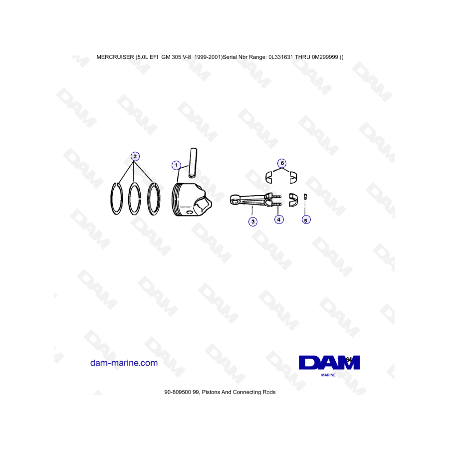 MERCRUISER 5.0L EFI - Pistones y bielas