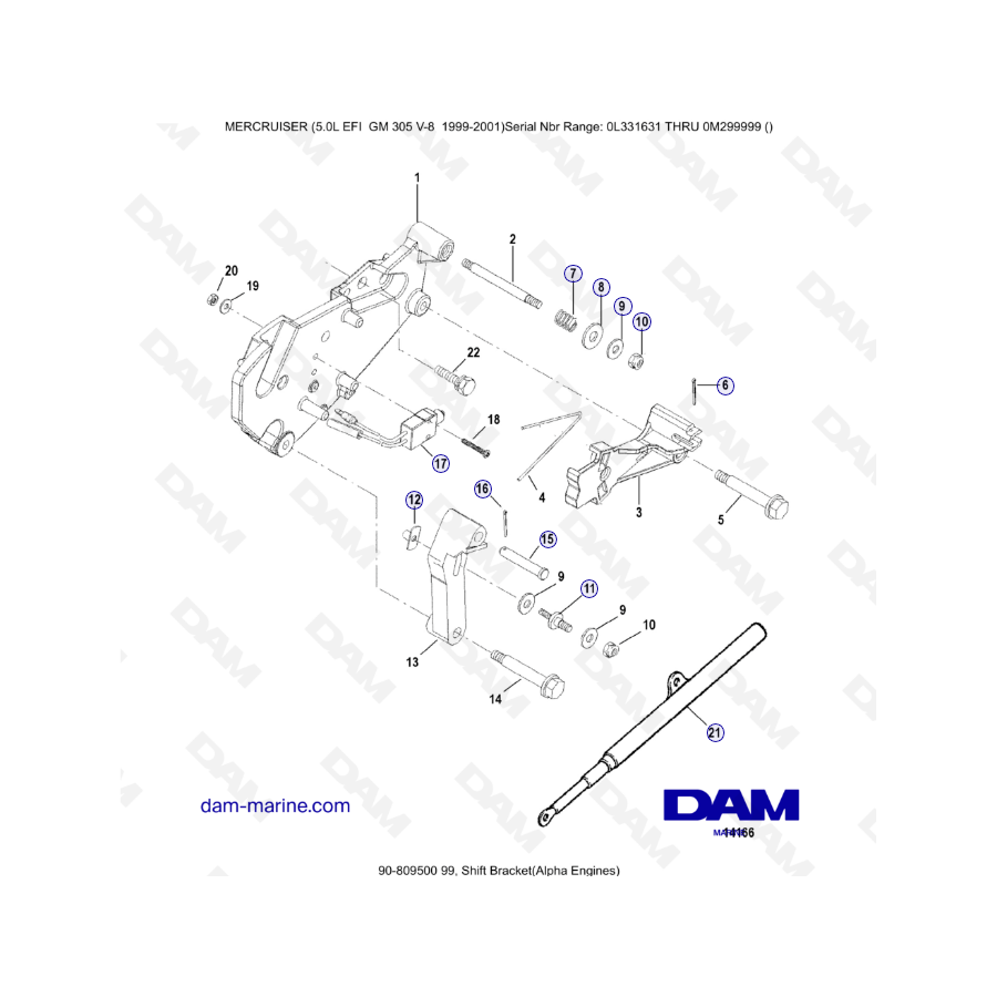 MERCRUISER 5.0L EFI - Shift bracket (ALPHA)