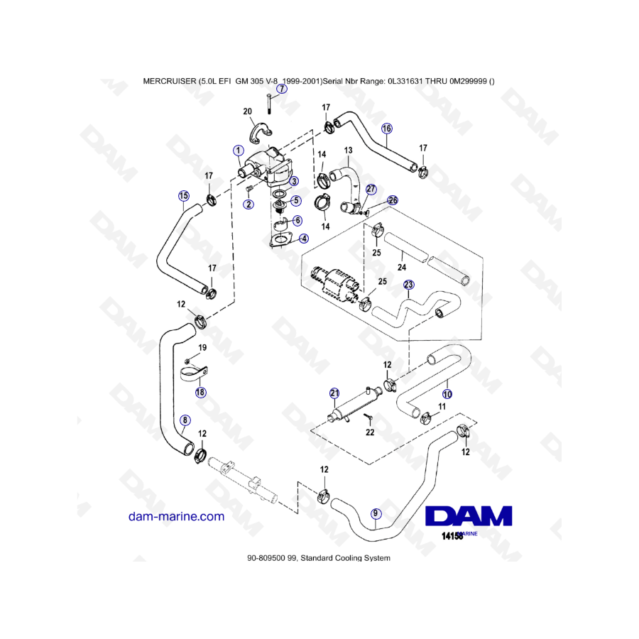 MERCRUISER 5.0L EFI - Standard cooling system