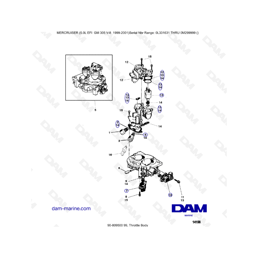 MERCRUISER 5.0L EFI - Throttle body