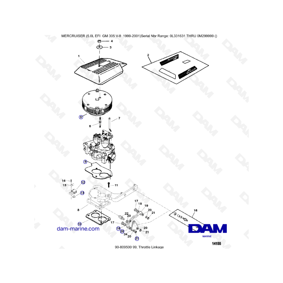 MERCRUISER 5.0L EFI - Throttle linkage