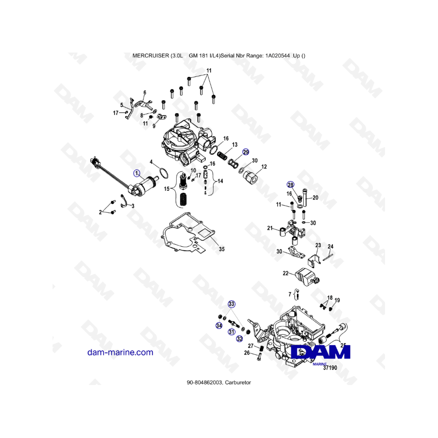 MERCRUISER 3.0L GM181 - Carburetor