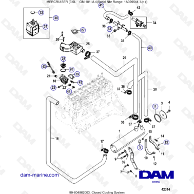 MERCRUISER 3.0L GM181 - Closed cooling system