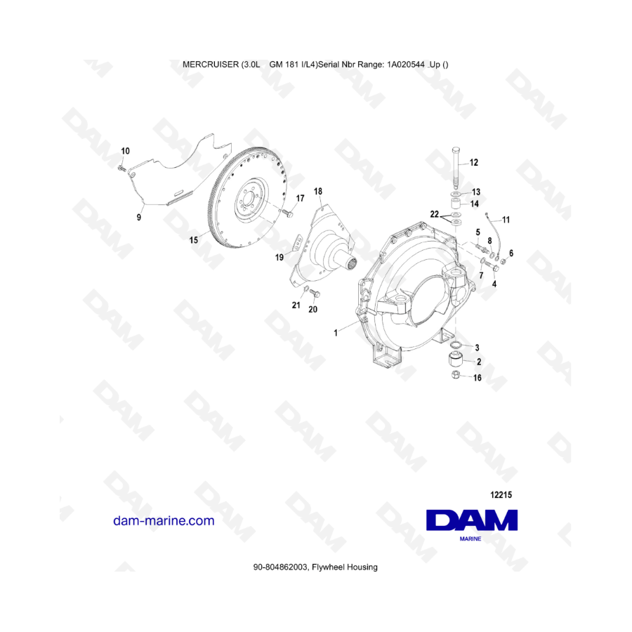 MERCRUISER 3.0L GM181 - Flywheel housing