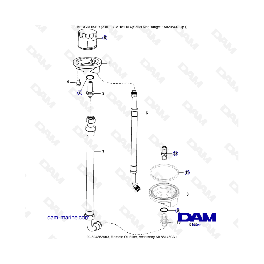 MERCRUISER 3.0L GM181 - Remote Oil filter