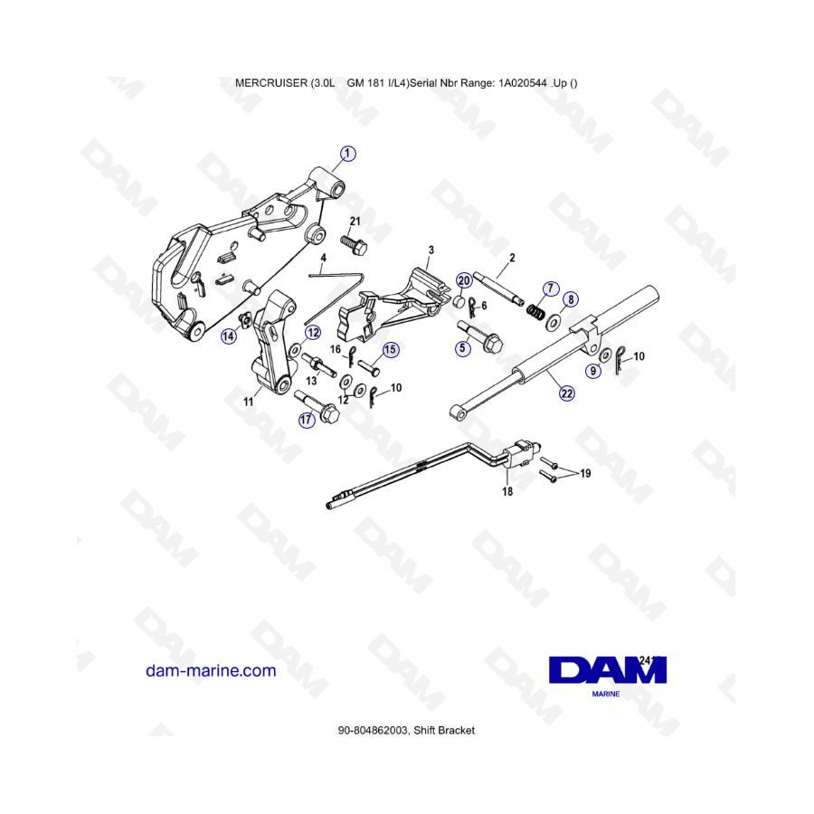 MERCRUISER 3.0L GM181 - Shift bracket 