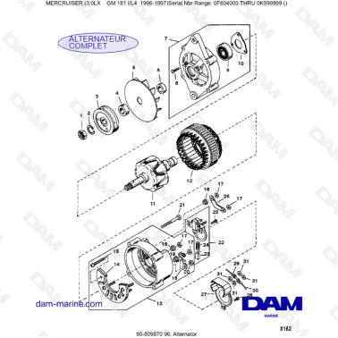 MERCRUISER 3.0LX GM181 - Alternator