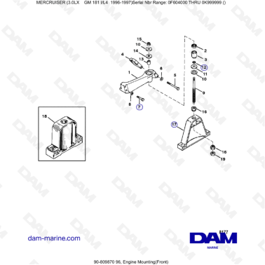 MERCRUISER 3.0LX GM181 - Engine mounting
