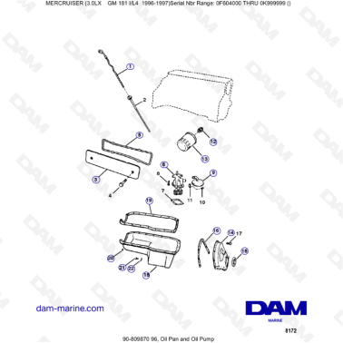 MERCRUISER 3.0LX GM181 - Oil pan & Oil pump