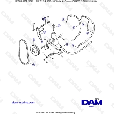 MERCRUISER 3.0LX GM181 - Power steering pump assembly
