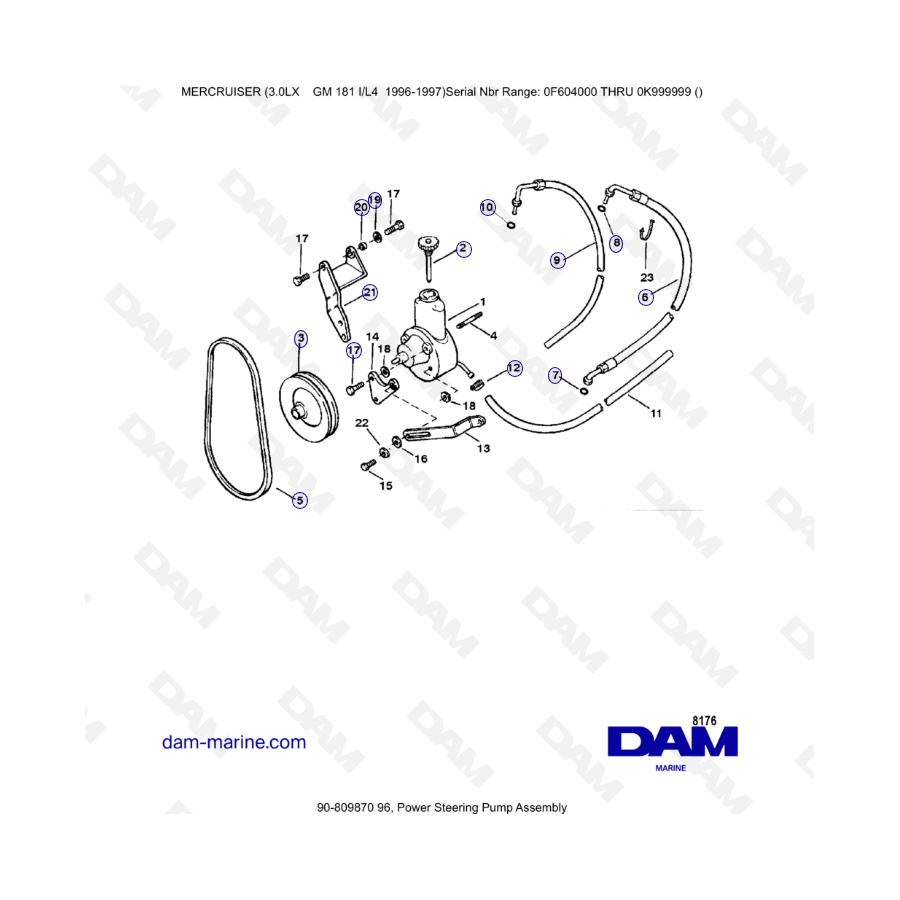 MERCRUISER 3.0LX GM181 - Power steering pump assembly