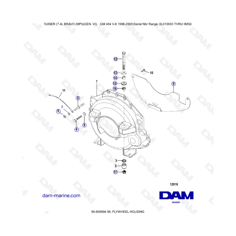 MERCRUISER 7.4L BRAVO MPI (G6) - Caja del volante