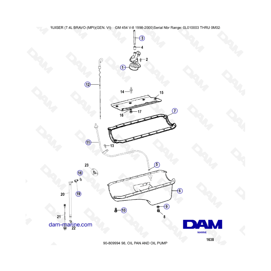 MERCRUISER 7.4L BRAVO MPI (G6) - Oil pan & Oil pump