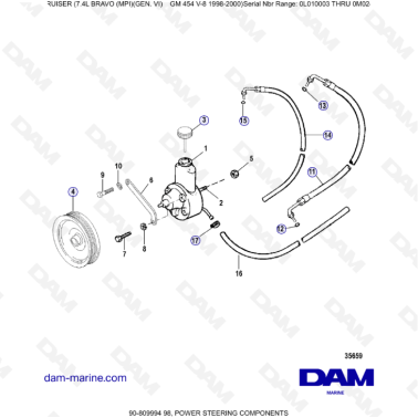 MERCRUISER 7.4L BRAVO MPI (G6) - Power steering components
