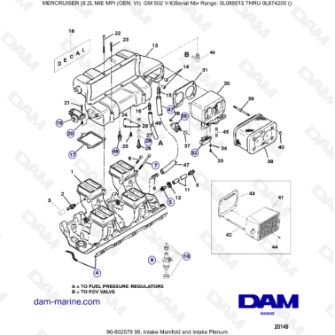 8.2L MIE MPI GM502 - Intake manifold & intake plenum