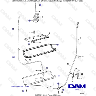 8.2L MIE MPI GM502 - Oil pan & oil pump