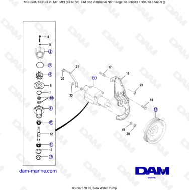 8.2L MIE MPI GM502 - Sea water pump