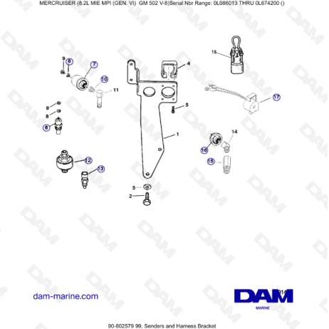 8.2L MIE MPI GM502 - Transmisores y soporte de arnés