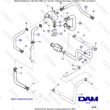 8.2L MIE MPI GM502 - Standard cooling system