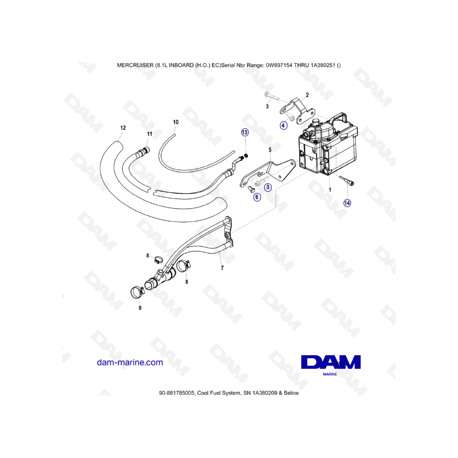 MERCRUISER 8.1L INBOARD (H.O) - Cool fuel system