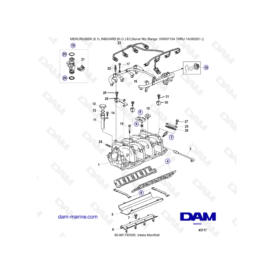 MERCRUISER 8.1L INBOARD (H.O) - Intake Manifol