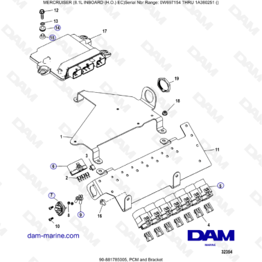 MERCRUISER 8.1L INBOARD (H.O) - PCM & Bracket