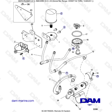 MERCRUISER 8.1L INBOARD (H.O) - Remote oil system