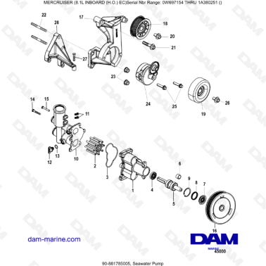 MERCRUISER 8.1L INBOARD (H.O) - Seawater pump
