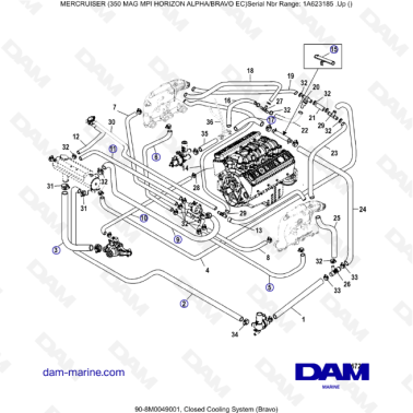 MERCRUISER 350 MAG MPI HORIZON -  closed cooling system (bravo)