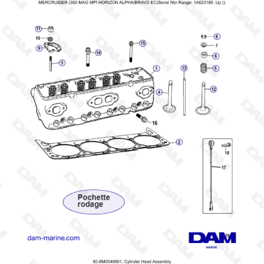 MERCRUISER 350 MAG MPI HORIZON - Cylinder head assembly