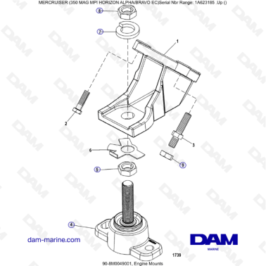 MERCRUISER 350 MAG MPI HORIZON - Engine mounts