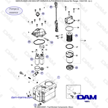 MERCRUISER 350 MAG MPI HORIZON - Fuel module components - Bravo