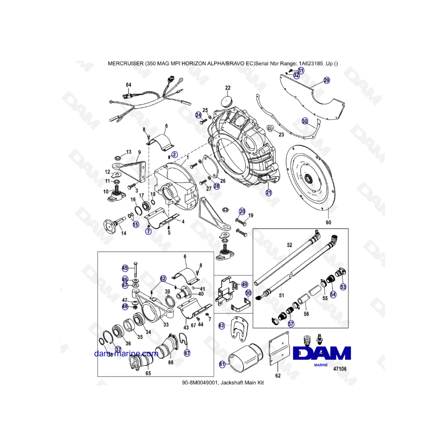 MERCRUISER 350 MAG MPI HORIZON - Kit de eje intermedio principal