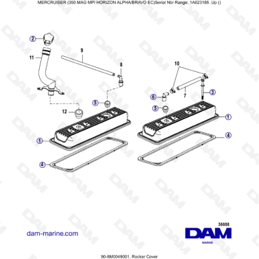 MERCRUISER 350 MAG MPI HORIZON - Rocker cover