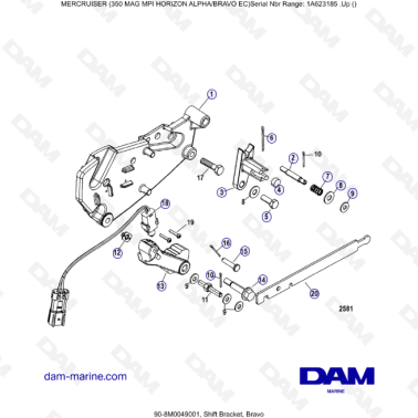 MERCRUISER 350 MAG MPI HORIZON - Shift bracket (bravo)