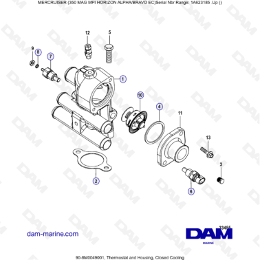 MERCRUISER 350 MAG MPI HORIZON - Thermostat & housing