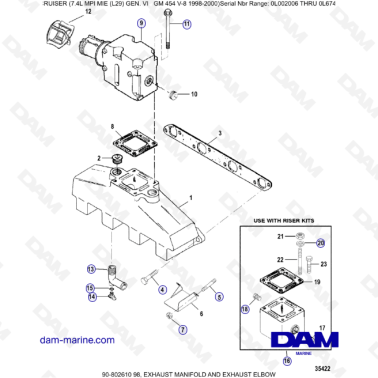 MERCRUISER 7.4L MPI MIE - Exhaust manifold & Exhaust elbow