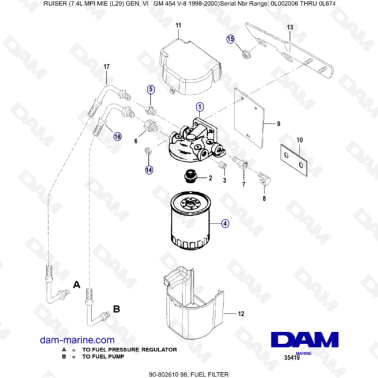 MERCRUISER 7.4L MPI MIE - FUEL FILTER