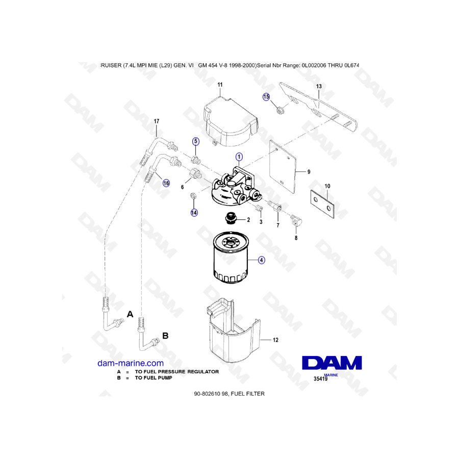 MERCRUISER 7.4L MPI MIE - FUEL FILTER