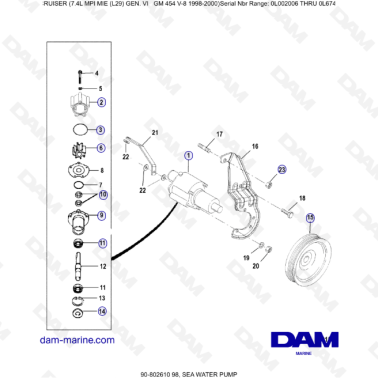 MERCRUISER 7.4L MPI MIE - Sea water Pump