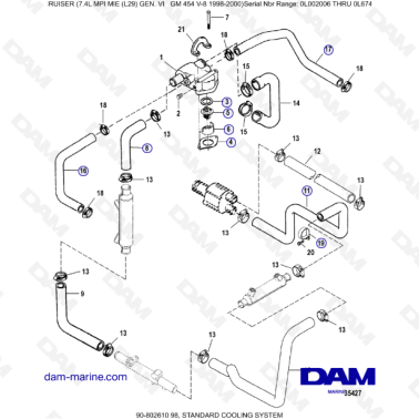 MERCRUISER 7.4L MPI MIE - Standard cooling system