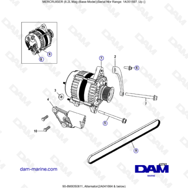 MERCRUISER 8.1L 496 MAG - Alternator