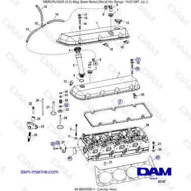 MERCRUISER 8.1L 496 MAG - Cylinder block & camshaft