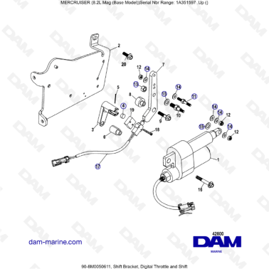 MERCRUISER 8.1L 496 MAG - Shift bracket, digital throttle & shift