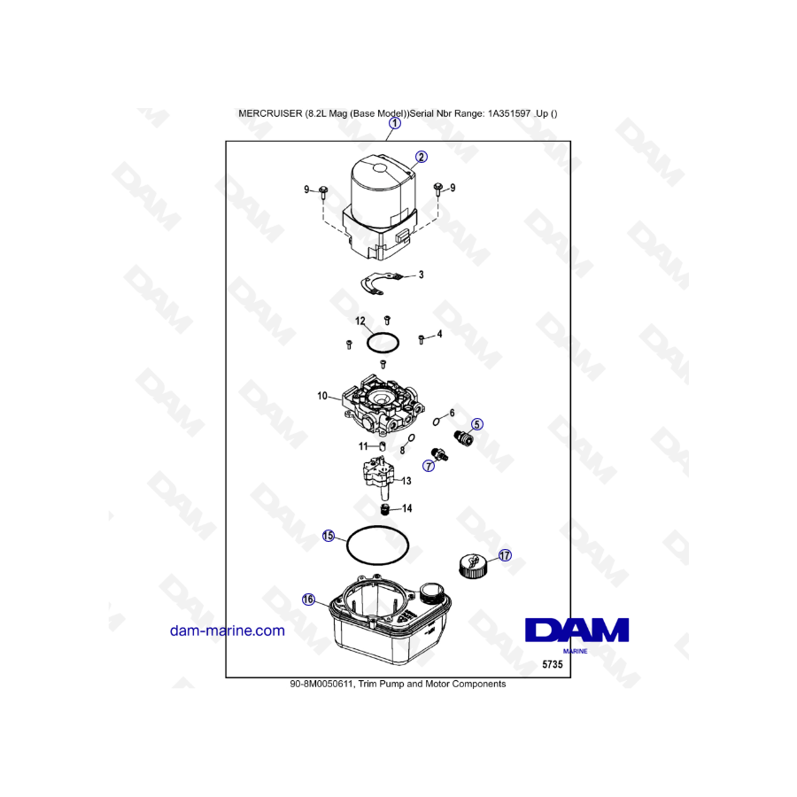 MERCRUISER 8.1L 496 MAG - Trim pump & motor components