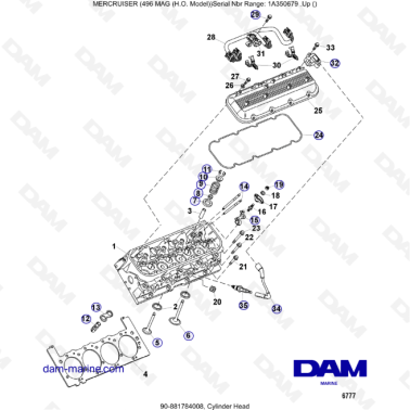 MERCRUISER 8.1L 496 MAG HO - Cylinder head