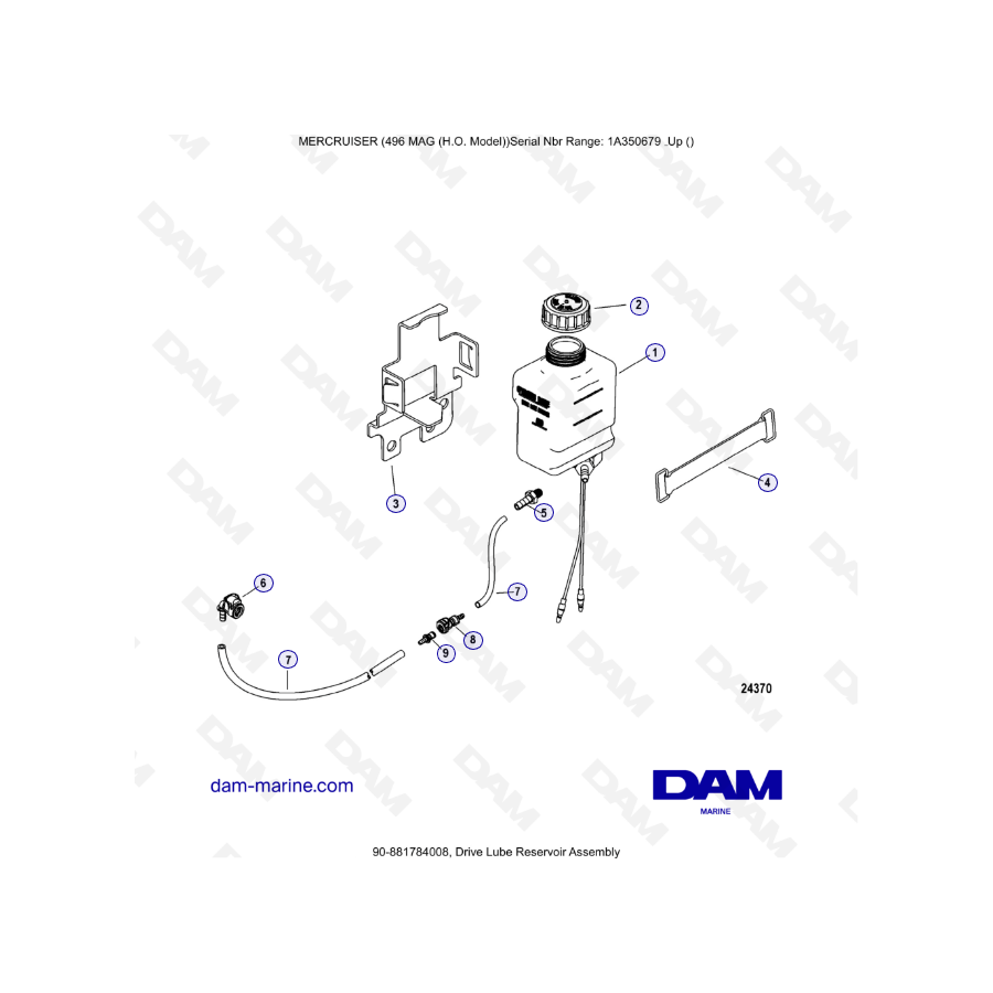 MERCRUISER 8.1L 496 MAG HO - Conjunto de depósito de lubricación de la transmisión