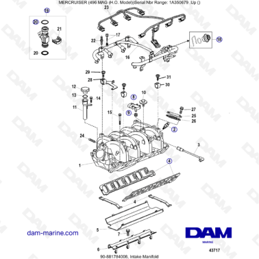 MERCRUISER 8.1L 496 MAG HO - Intake manifold