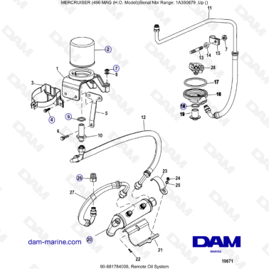 MERCRUISER 8.1L 496 MAG HO - Remote oil system